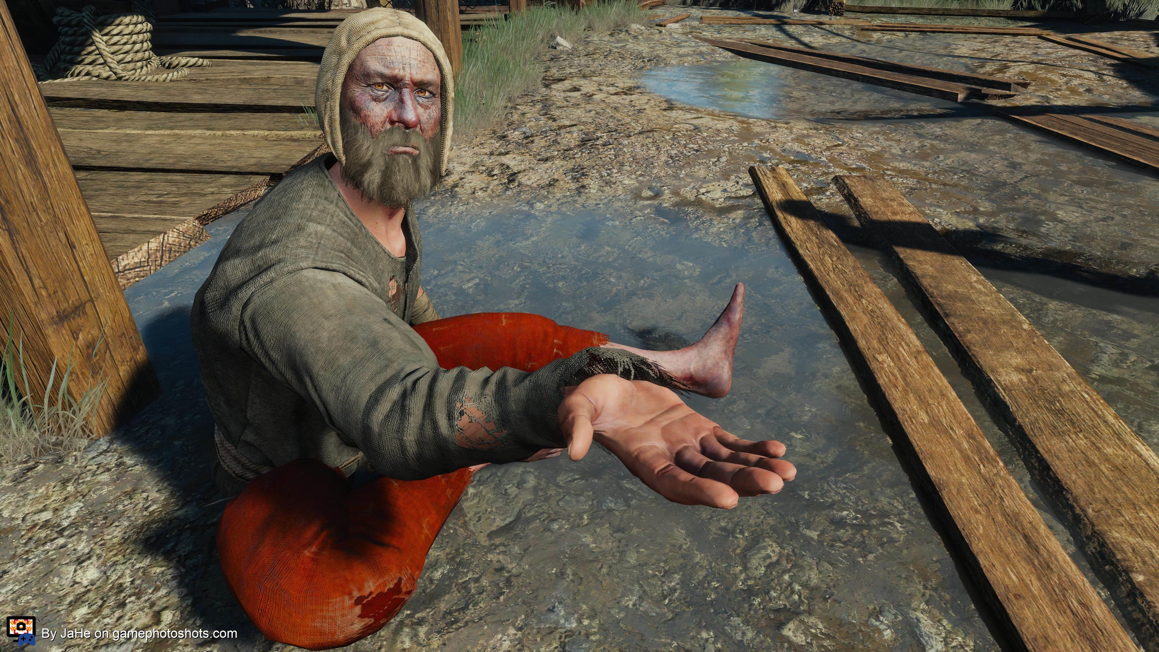 Beggar at the docks