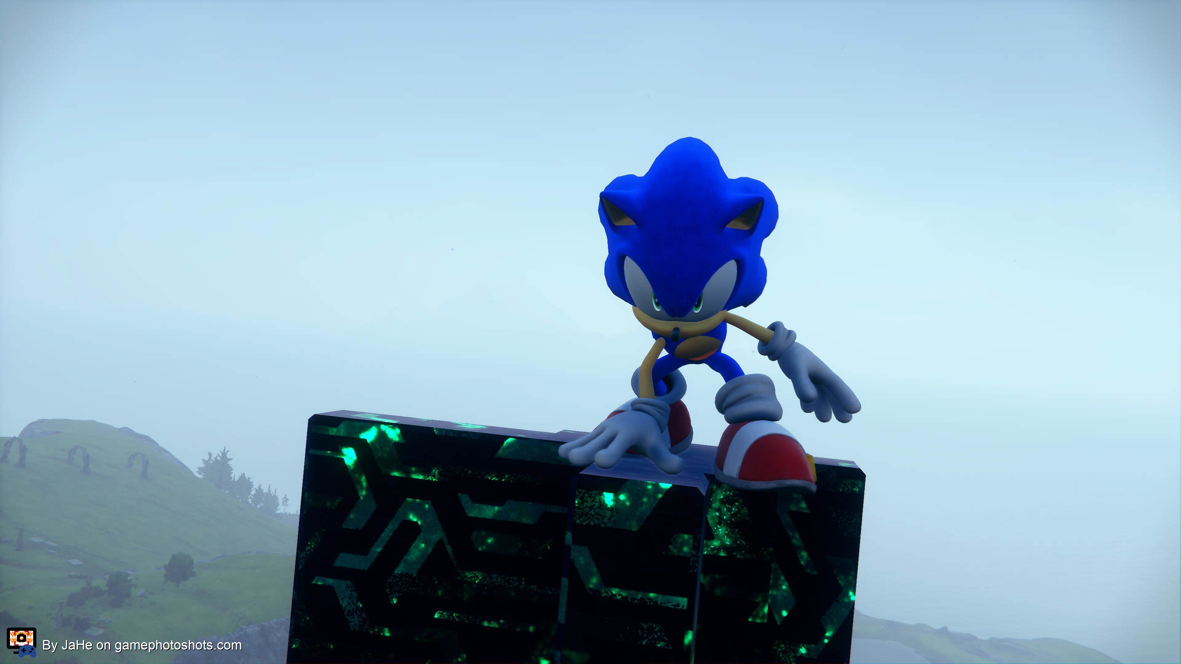 Sonic on top of a pillar