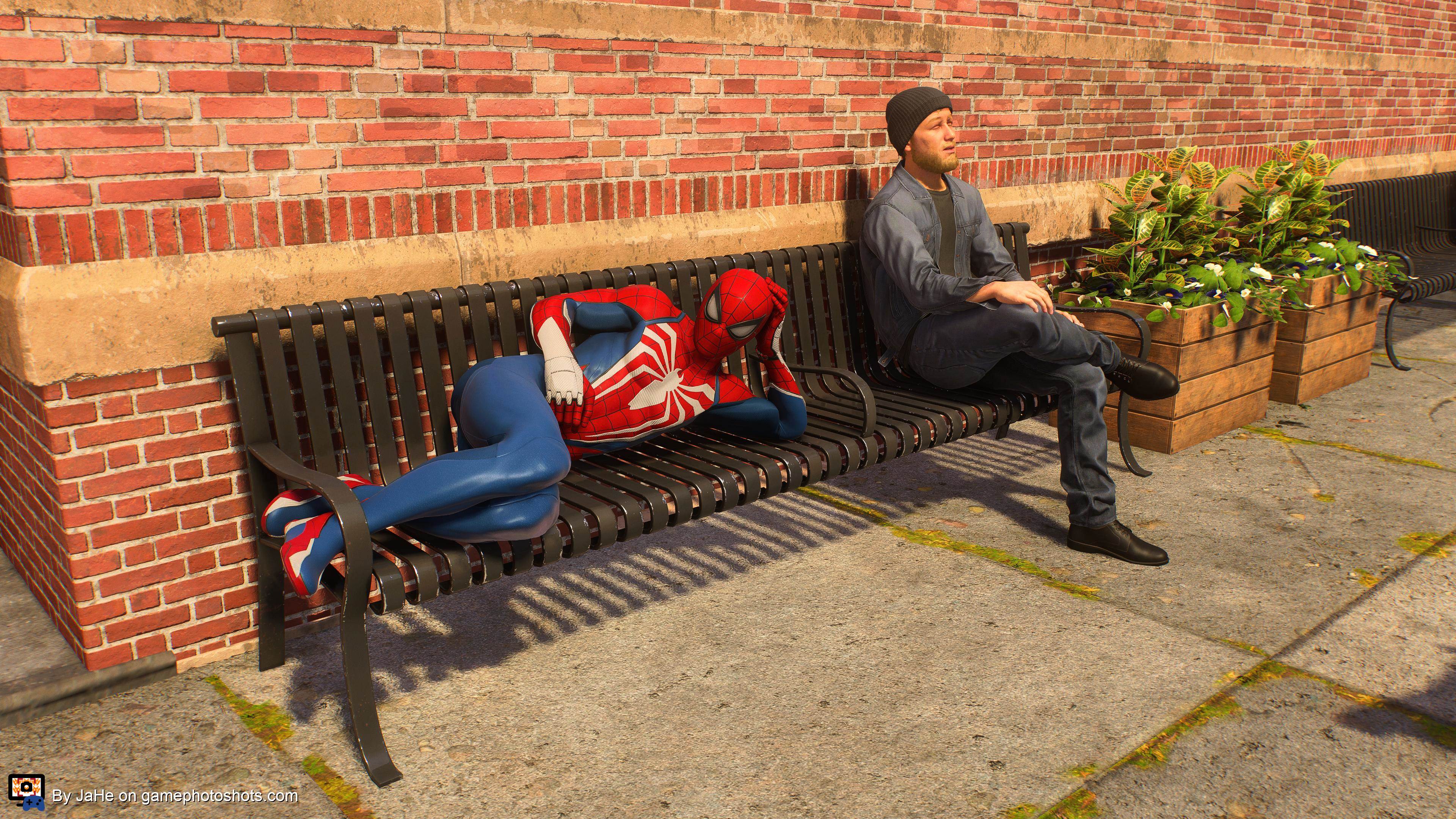Spider-man taking a rest