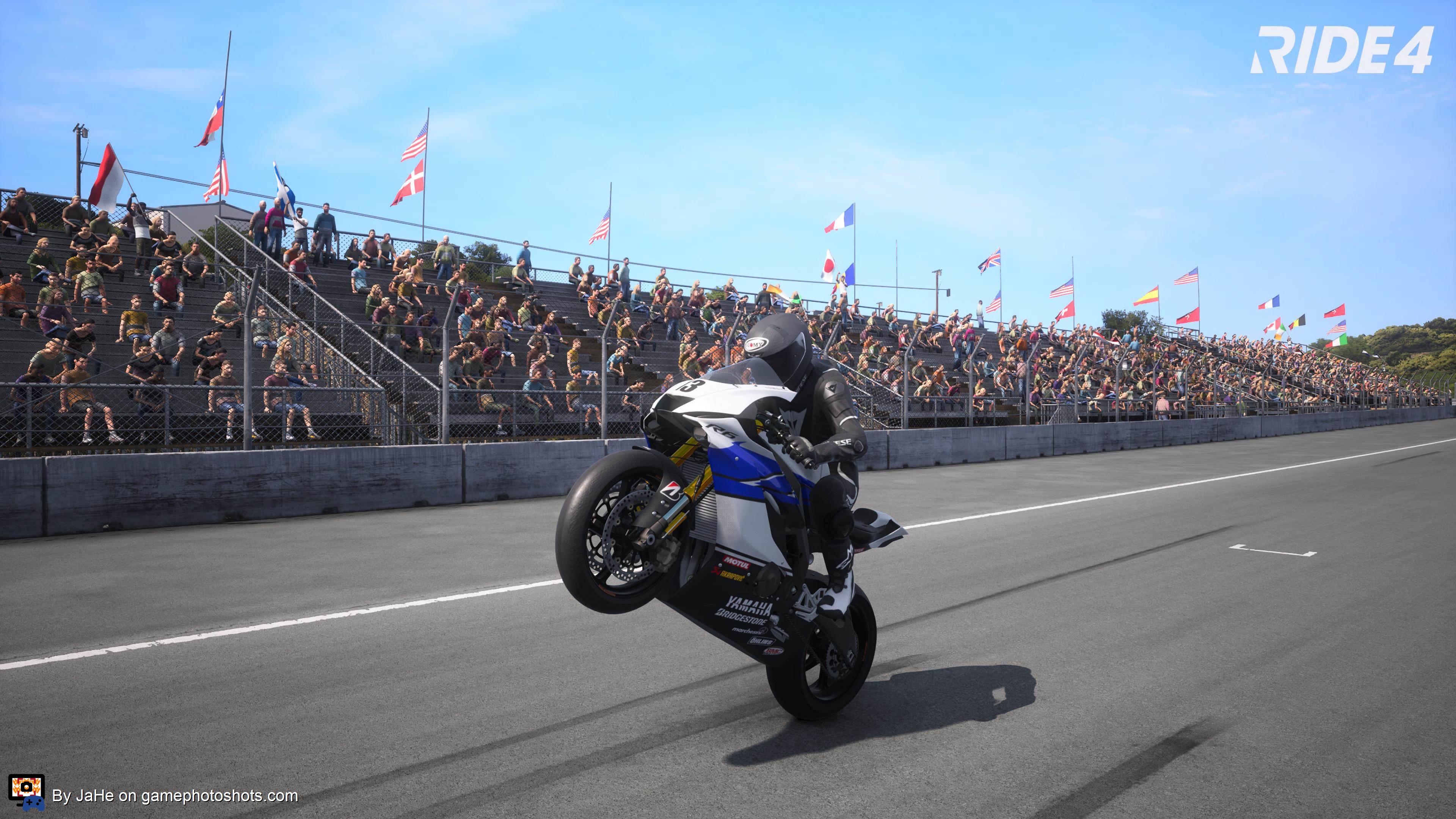 Wheelie for the crowd at Laguna Seca