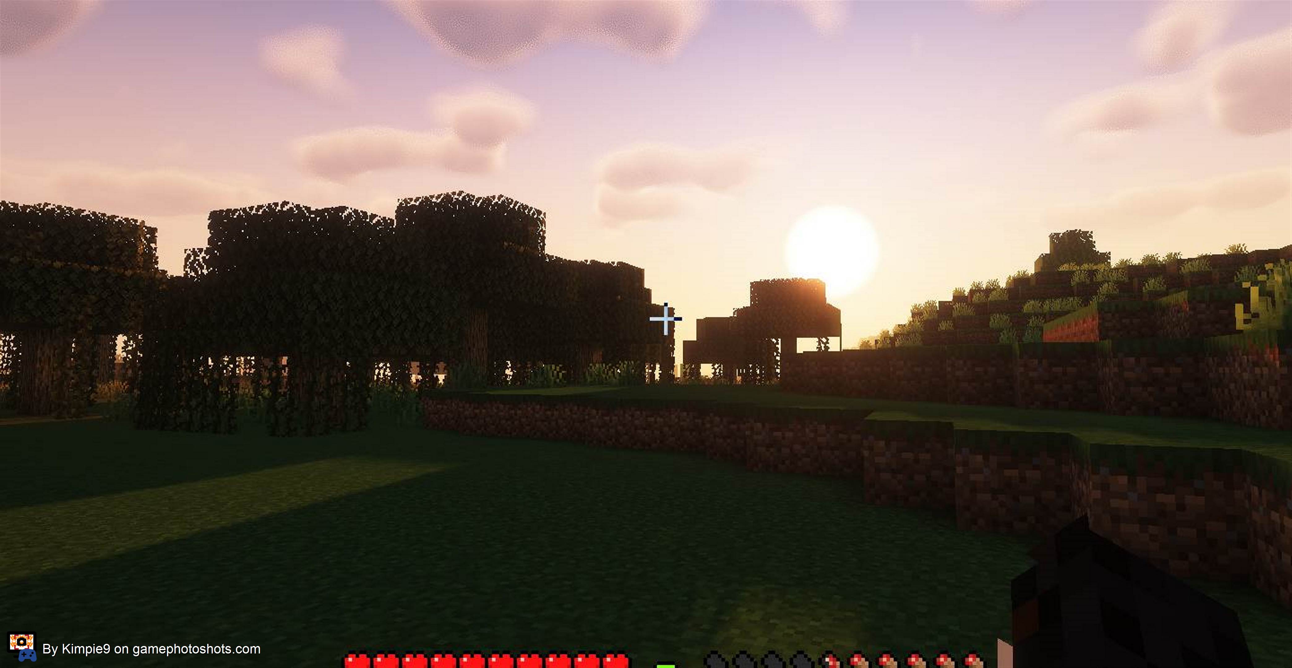 Beautiful sunset in Minecraft