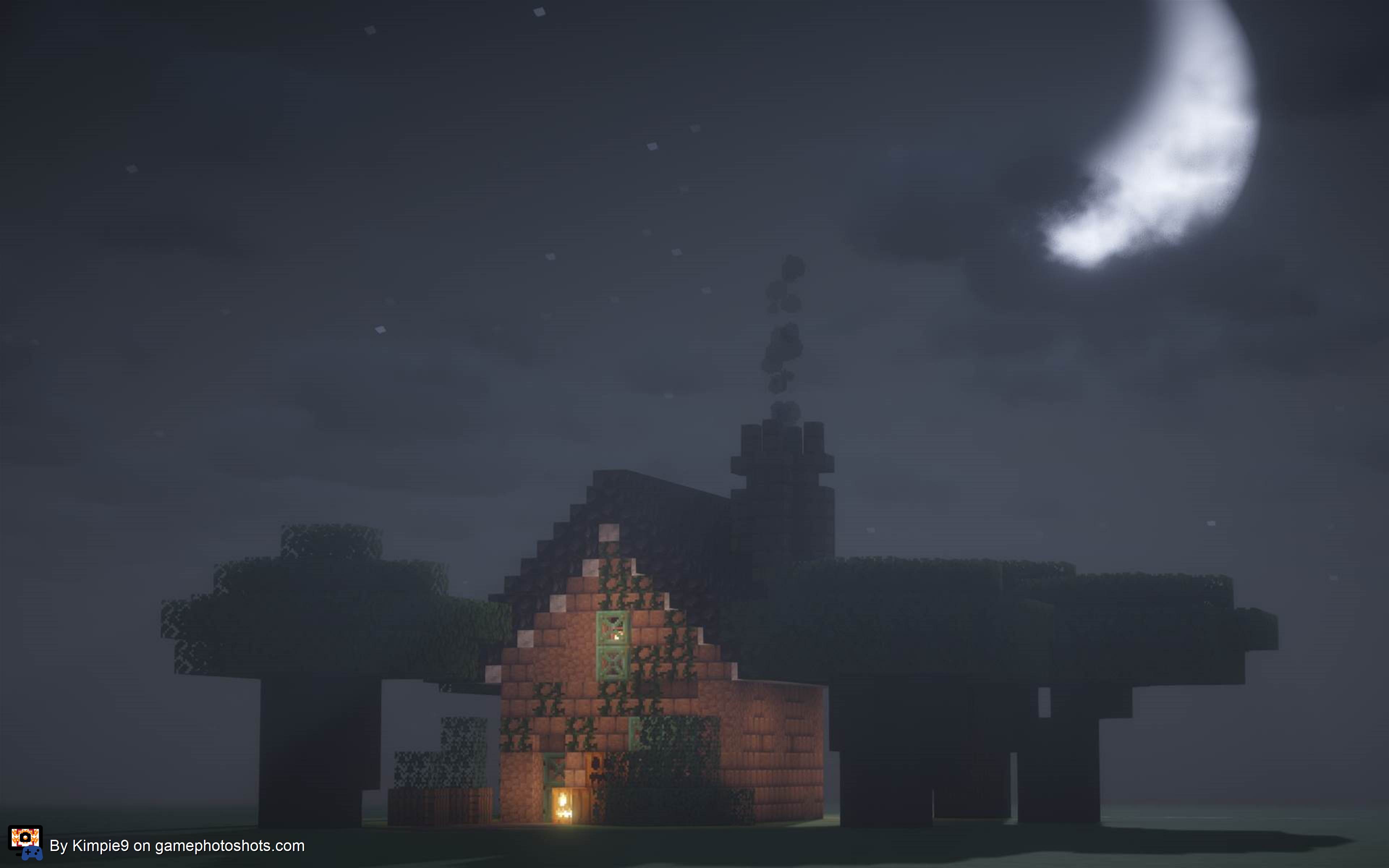 Minecraft House at night