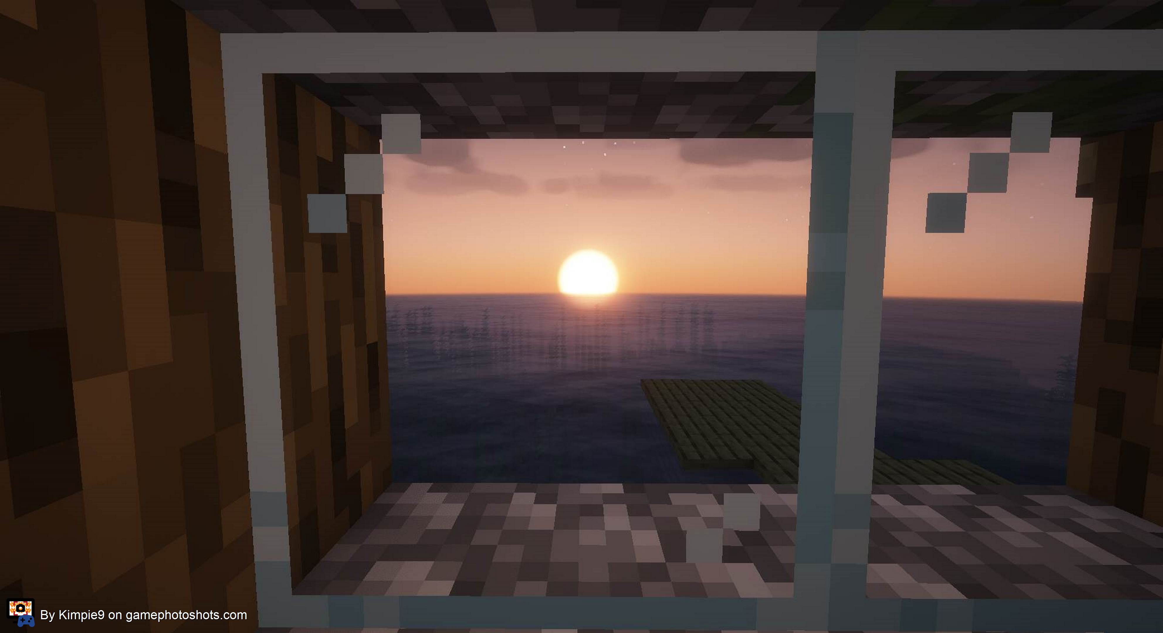 Sunset out of window Minecraft